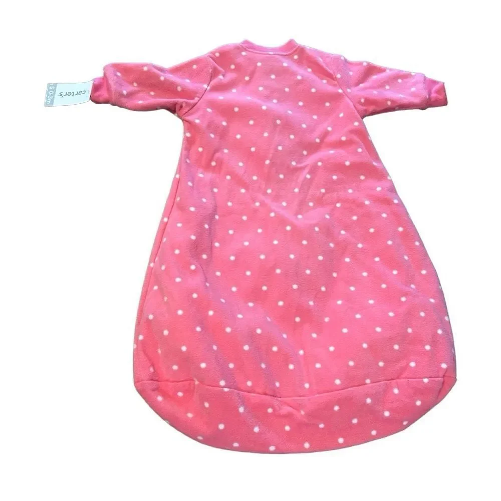 Carters pink polka dots butterfly sleep bag size small baby 0 to 3 months new